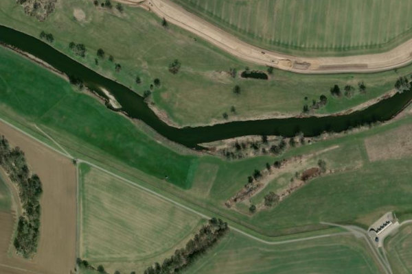 Image satellite des environs de Mulde (Löbnitz)