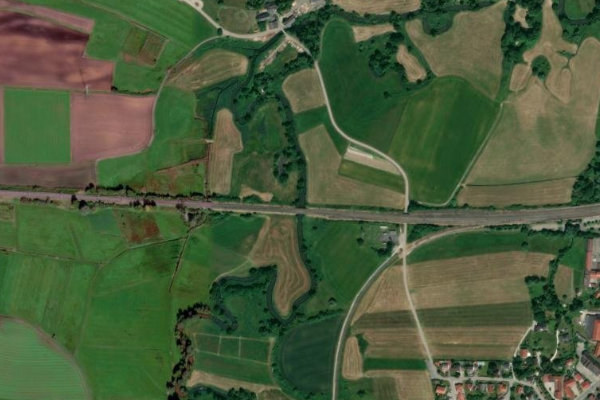 Image satellite des environs de Schmutter (Gessertshausen)