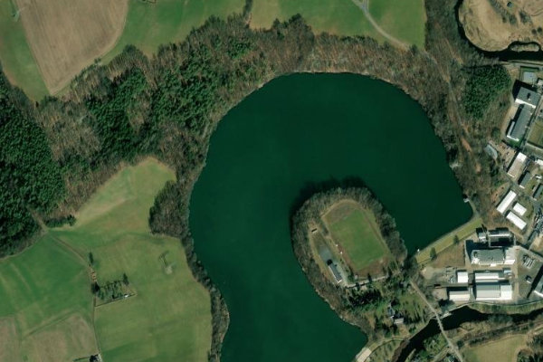 Image satellite des environs de Stausee Dölau