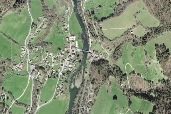 Image satellite des environs de Doubs (Goumois)