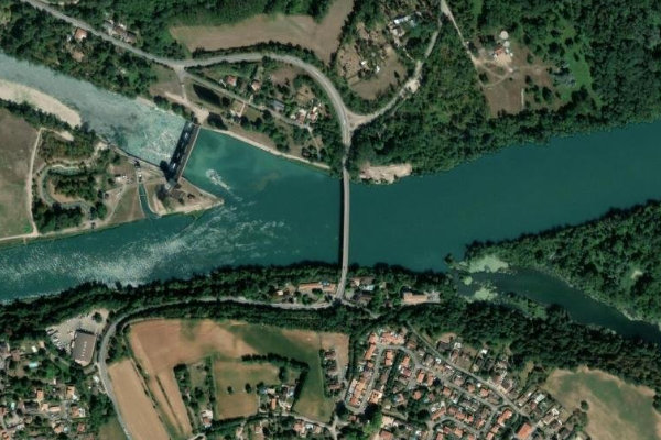 Image satellite des environs de Le Rhône (Jons)
