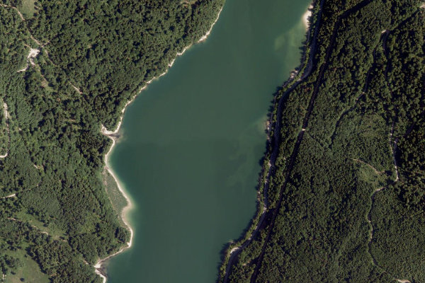 Image satellite des environs de Wiestalstausee