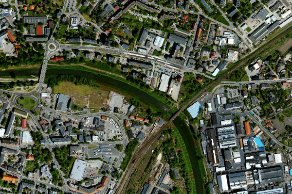 Image satellite des environs de Odra (Ratibor)