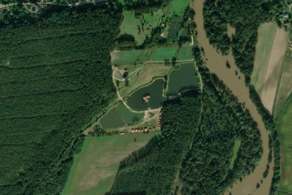 Image satellite des environs de Łowisko 2 stawy