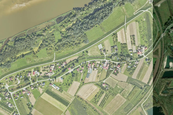 Image satellite des environs de Wisła – Sandomierz, między mostem drogowym a kolejowym