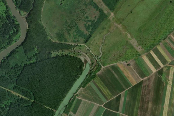 Image satellite des environs de Tamiš – Baranda / Mačkov vir