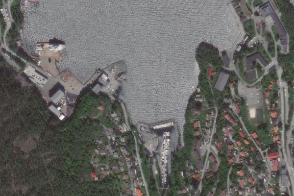 Image satellite des environs de Gravdal Båtforening