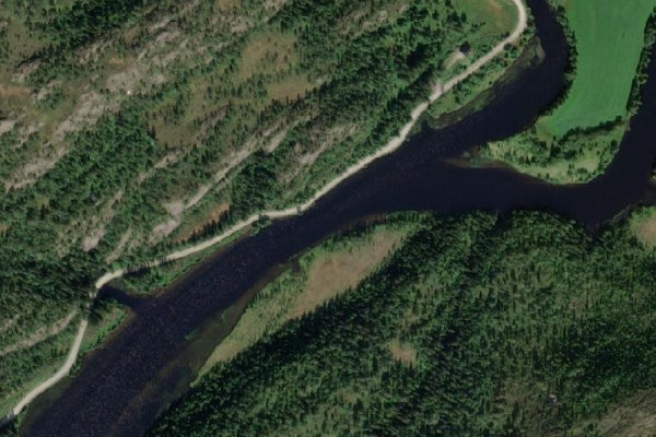Image satellite des environs de Oppløyelva