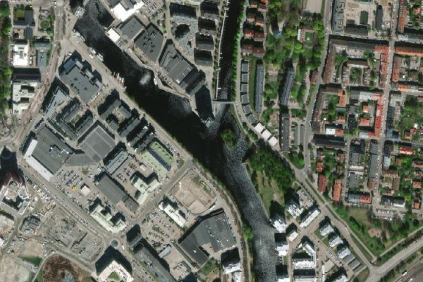 Image satellite des environs de Pråmkanalen