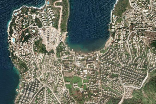 Image satellite des environs de Küçükbük Plajı
