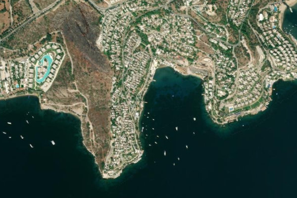 Image satellite des environs de Yeşil Plaj