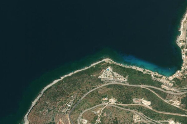 Image satellite des environs de Limeni Lighthouse