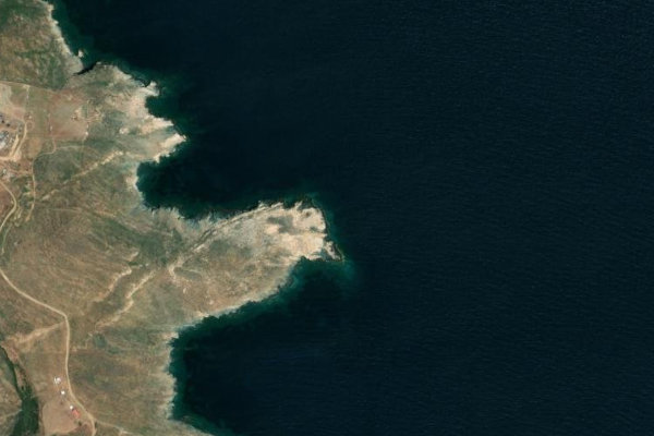 Image satellite des environs de Ákra Áspro