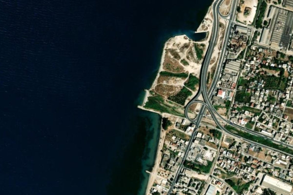 Image satellite des environs de Gláfkos Potamós