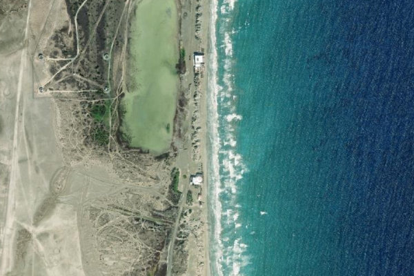 Image satellite des environs de Lady's Mile Beach