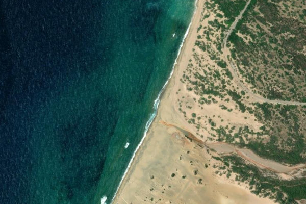 Immagine satellitare dei dintorni di Riu Piscinas