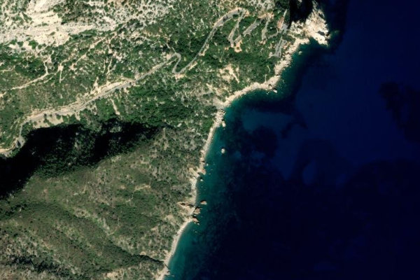 Immagine satellitare dei dintorni di Bacu 'e Muru