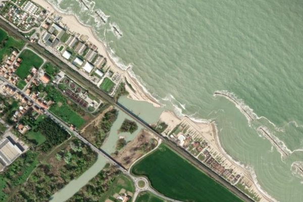 Immagine satellitare dei dintorni di Fiume Metauro