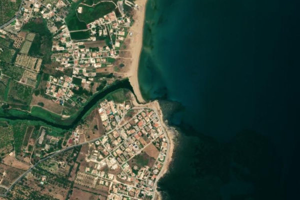 Immagine satellitare dei dintorni di Fiume Asinaro