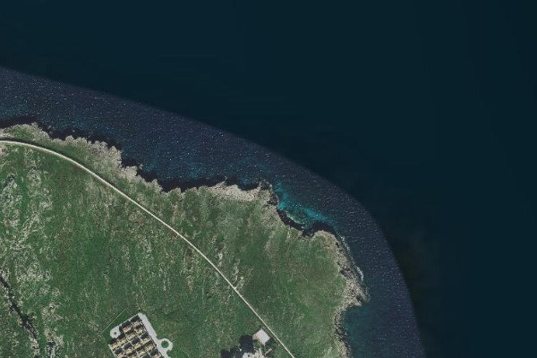 Immagine satellitare dei dintorni di Siracusa · settore di foce fluviale