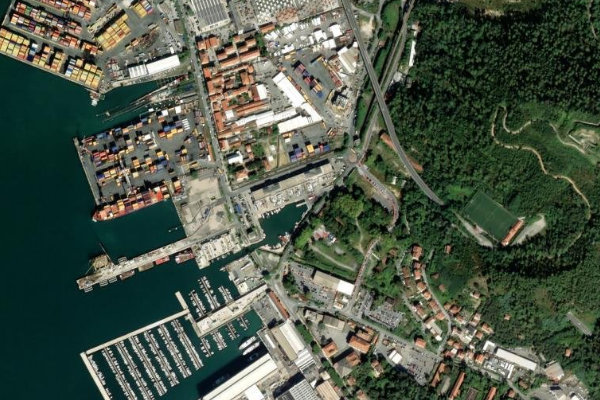 Immagine satellitare dei dintorni di Canale di adduzione ENEL