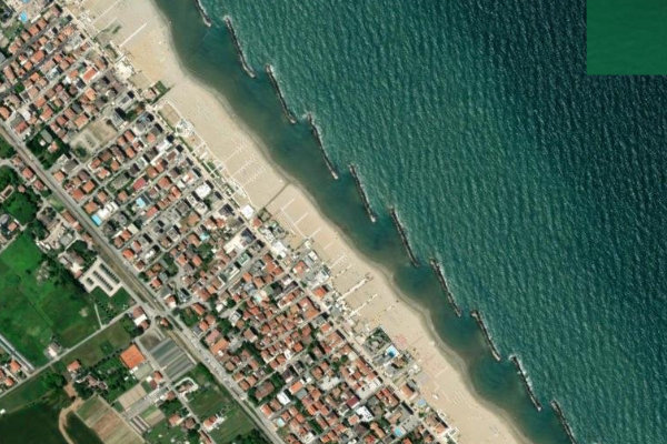 Immagine satellitare dei dintorni di Rimini · settore del pennello