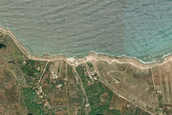 Immagine satellitare dei dintorni di Custonaci · settore di spiaggia
