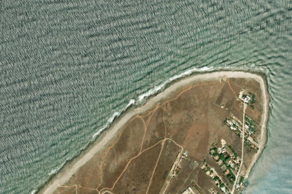 Immagine satellitare dei dintorni di San Vito Lo Capo · settore di falesia rocciosa