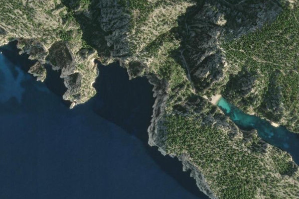 Immagine satellitare dei dintorni di Plage d'En Vau