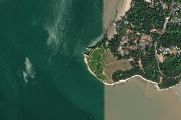 Immagine satellitare dei dintorni di Pointe de Suzac