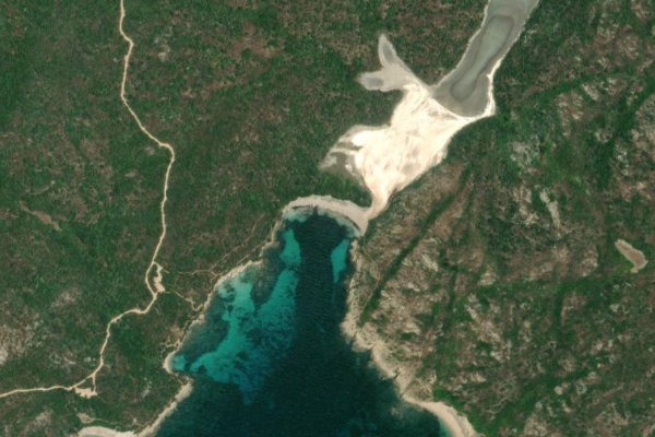 Immagine satellitare dei dintorni di Pisciu Cane