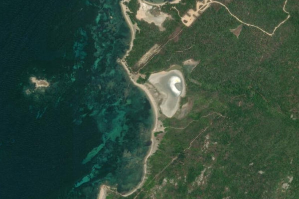 Immagine satellitare dei dintorni di Kite Beach