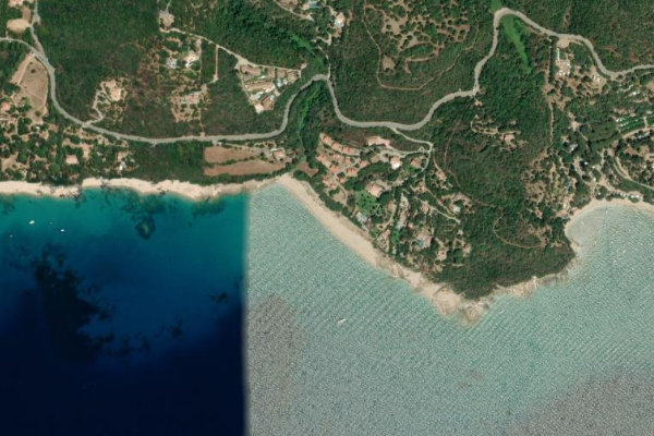 Immagine satellitare dei dintorni di Plage du Ruesco