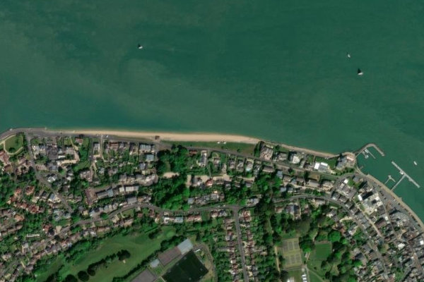 Immagine satellitare dei dintorni di Cowes