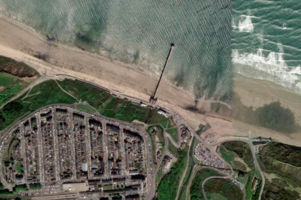 Immagine satellitare dei dintorni di Saltburn Pier