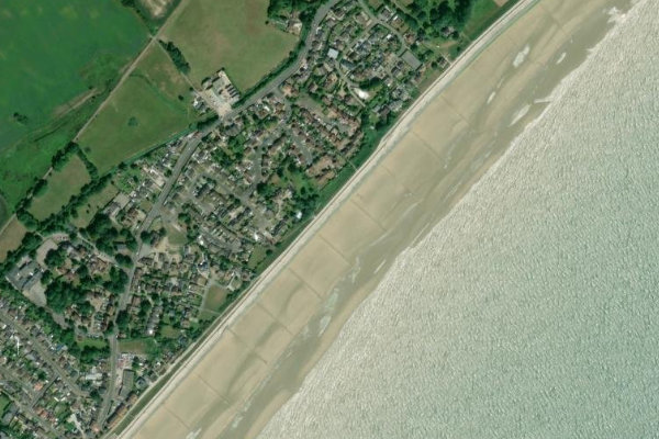 Immagine satellitare dei dintorni di Dymchurch Beach