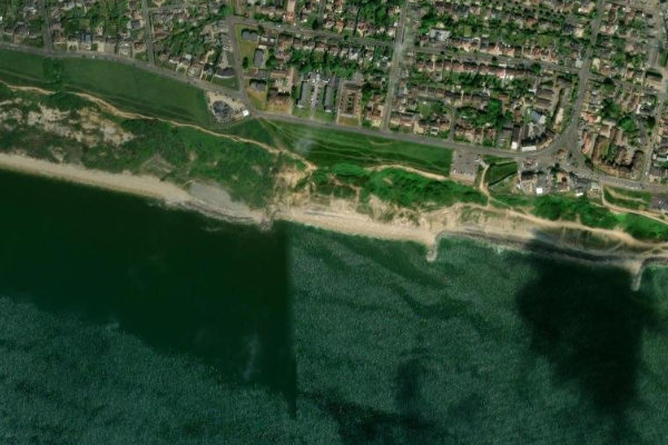 Immagine satellitare dei dintorni di Barton on Sea