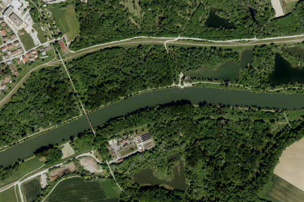 Immagine satellitare dei dintorni di Isar (Landau an der Isar)