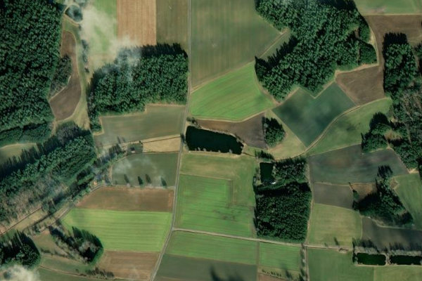 Immagine satellitare dei dintorni di Erlenweiher (Schönkirch)