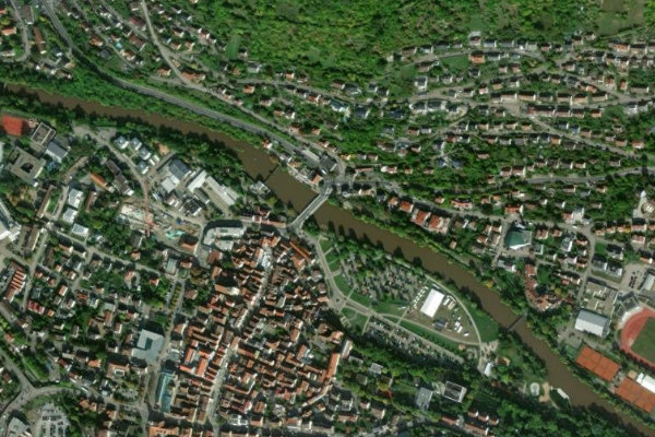 Immagine satellitare dei dintorni di Kocher (Künzelsau)