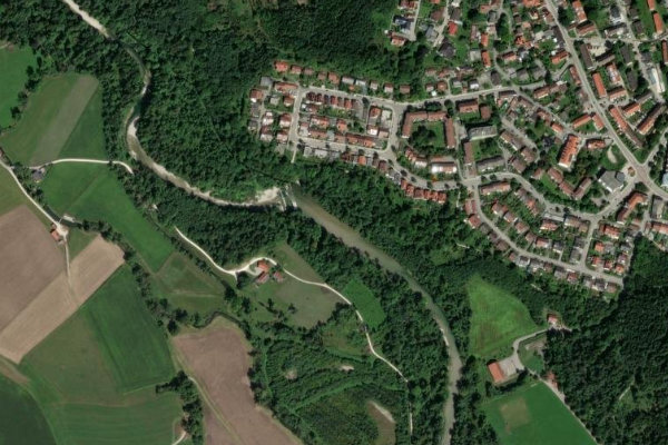 Immagine satellitare dei dintorni di Traun (Traunreut)