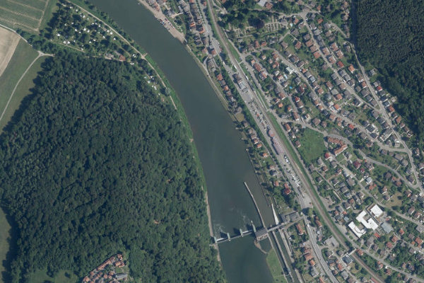 Immagine satellitare dei dintorni di Neckar (Neckarsteinach)