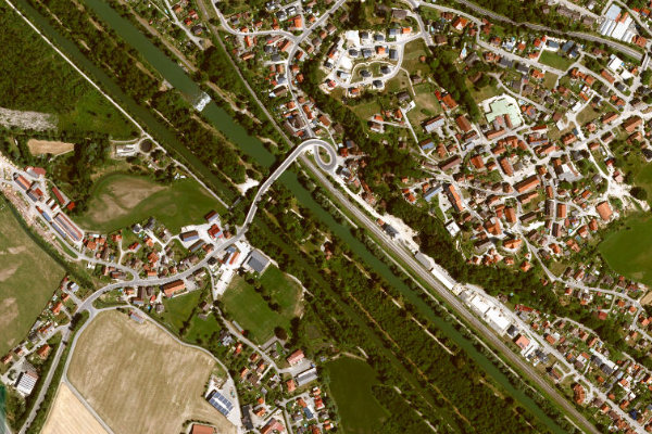 Immagine satellitare dei dintorni di Iller (Kellmünz an der Iller)