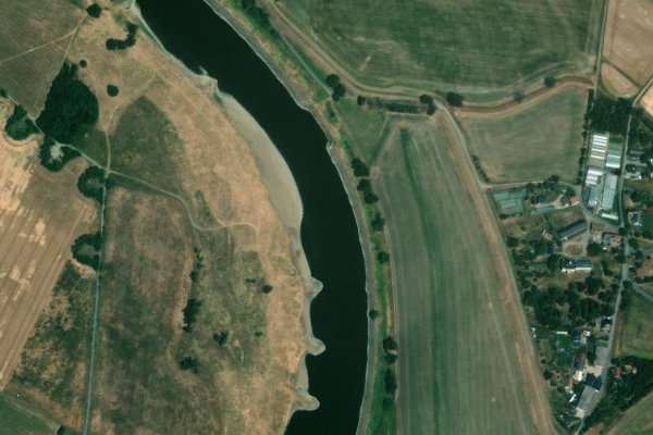 Immagine satellitare dei dintorni di Elbe (Kunzwerda/Pülswerda)