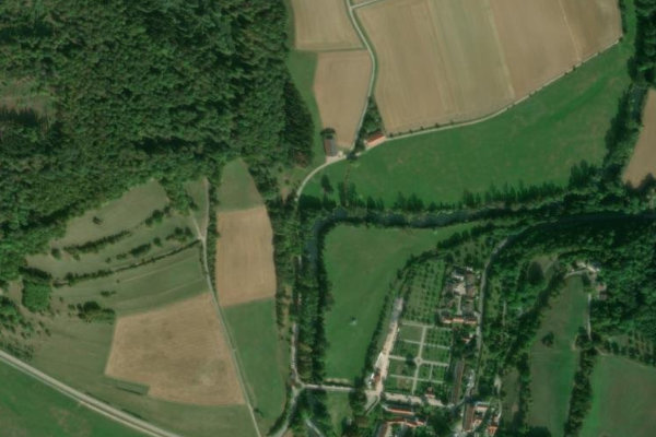 Immagine satellitare dei dintorni di Jagst (Schöntal)