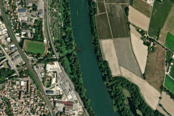 Immagine satellitare dei dintorni di Rhône (Montélimar)