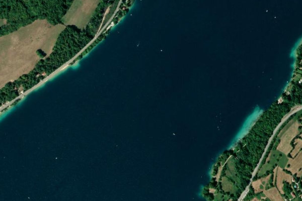 Immagine satellitare dei dintorni di Lac de Paladru