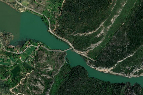 Immagine satellitare dei dintorni di Embalse de Sobrón