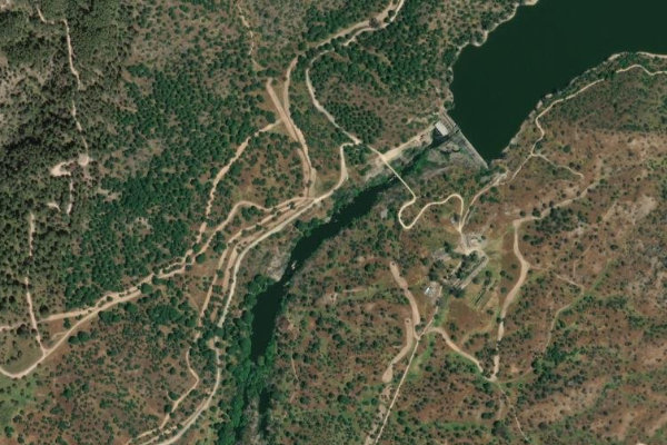 Immagine satellitare dei dintorni di Pantano de El Encinarejo (Andújar)