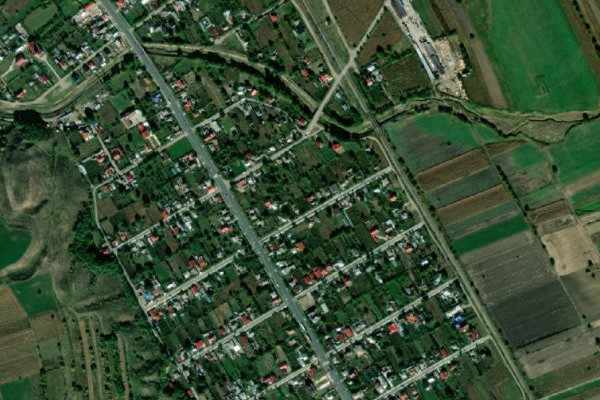 Immagine satellitare dei dintorni di Lacul Răcăciuni (Siret)